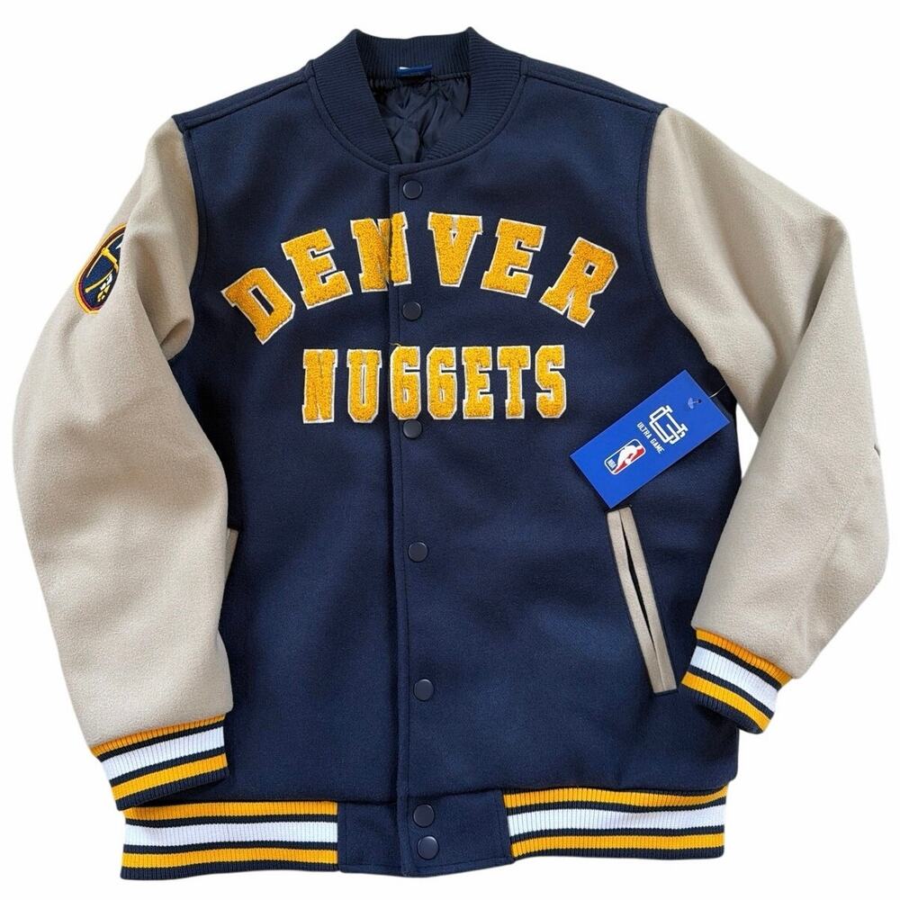 NWT Ultra Game Denver Nuggets NBA Letterman Pinnacle 2 Varsity Jacket Medium